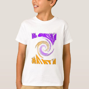 T-shirt Belle Art Moderne Design : Tourbillon violet et or