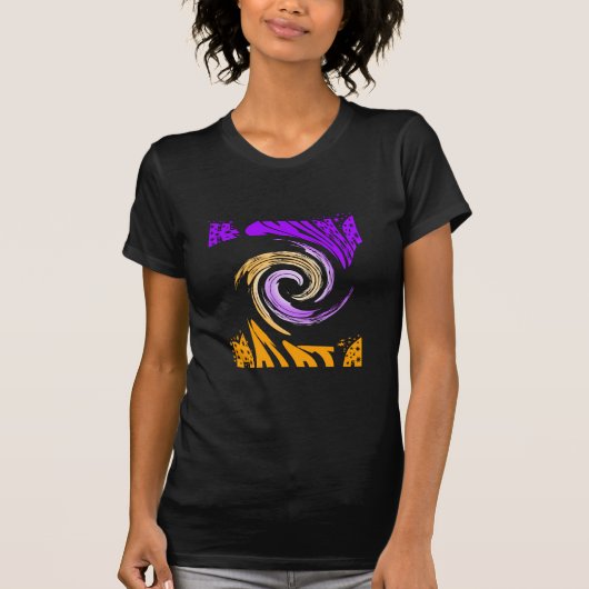 T-shirt Belle Art Moderne Design : Tourbillon violet et or (Devant)