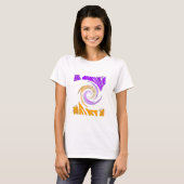T-shirt Belle Art Moderne Design : Tourbillon violet et or (Devant entier)