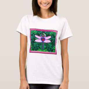 T-shirt Belle Artwor encadrée "Crackel Framed Dragonfly"