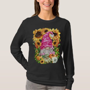 T-shirt Belle Automne Cancer Du Sein Gnome Pour Les Femmes