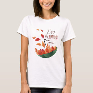 T-shirt Belle Automne Chute Douce / Parapluie