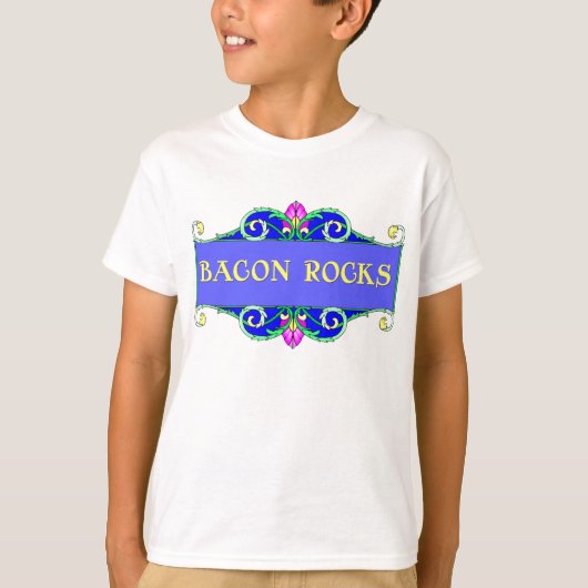 T-shirt Belle Bacon ! Bacon Rocks ! (Devant)