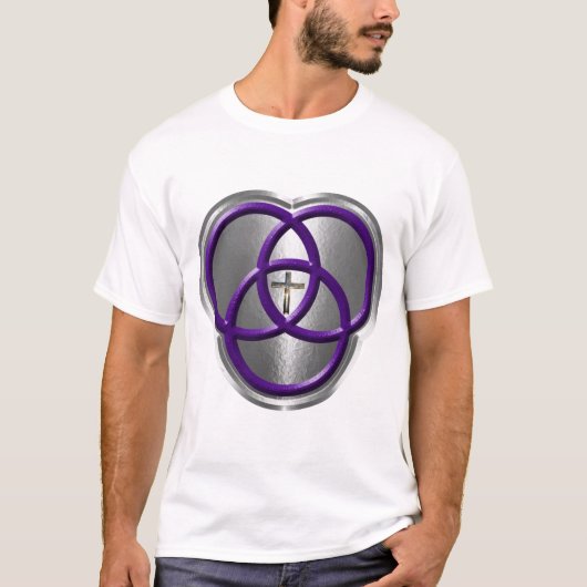 T-shirt Belle bague de la Trinité chrétienne avec croix (Devant)