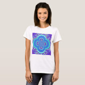T-shirt Belle belle Afrique bleu Mandala Flora design (Devant entier)