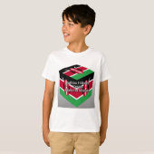 T-shirt Belle Belle Cube Kenyane Drapeau avec salutation (Devant entier)