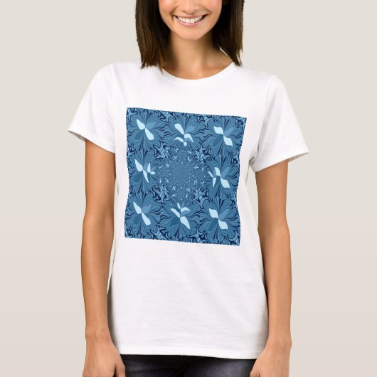 T-shirt Belle Belle Iridescente bleu. motif sans couture (Devant)