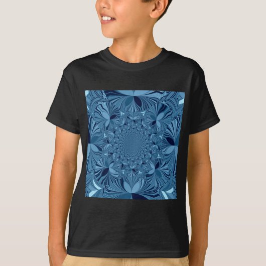 T-shirt Belle Belle Iridescente Blue Kaleidoscope Art (Devant)