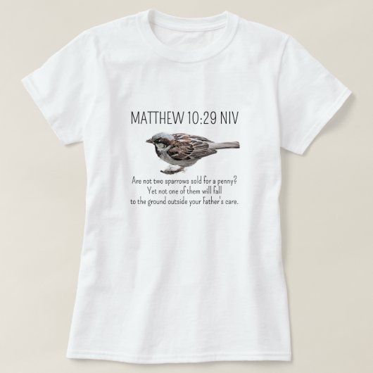 T-shirt Belle Bible Oiseau Épervier Verse L'Amour de Dieu  (Design devant)