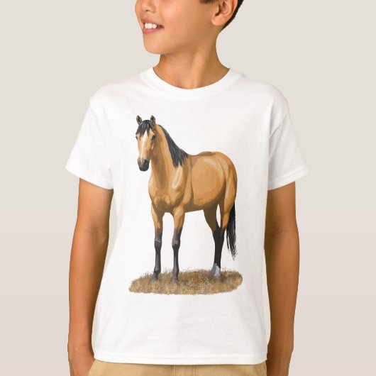 T-shirt Belle Buckskin Dun Quarter Cheval Stallion Hors (Devant)