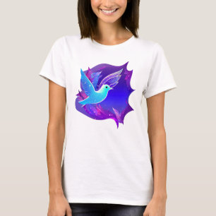 T-shirt Belle carte graphique de colombe bleue