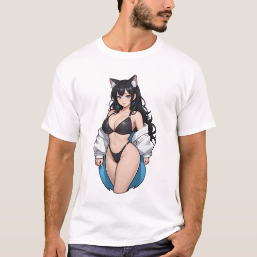 T-shirt Belle chatte de dessin animé (Devant)