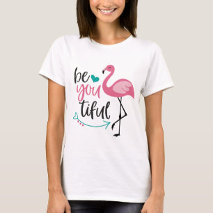 T-shirt Belle Chemise Flamant rose Rose, Mignonne Chemise 