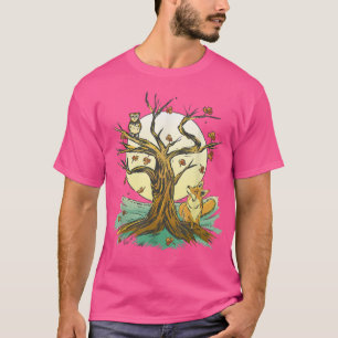 T-shirt Belle Chouette D'Art Forestier D'Automne