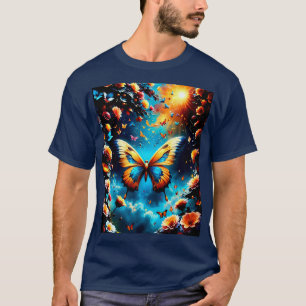 T-shirt Belle conception de papillon d'or