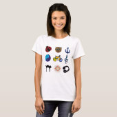 T-shirt belle conception féminine groupée (Devant entier)