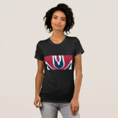 T-shirt Belle couleur rouge, blanc, bleu texture Abstraite (Devant entier)