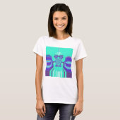 T-shirt Belle couleur vectorielle bleu cyan cyan iridescen (Devant entier)