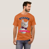 T-shirt Belle Cravate de Bow Chat Joyeux Jour des Valentin (Devant entier)