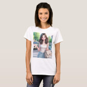 T-shirt Belle dame avec cheveux avide 4 (Devant entier)