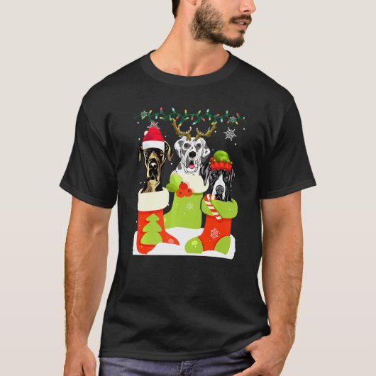 T-shirt Belle Danse De Noël En Sock Xmas Reindeer Père Noë (Devant)