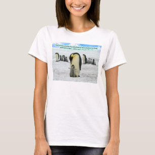 T-shirt Belle écriture de pingouin 1 Jean 4:16