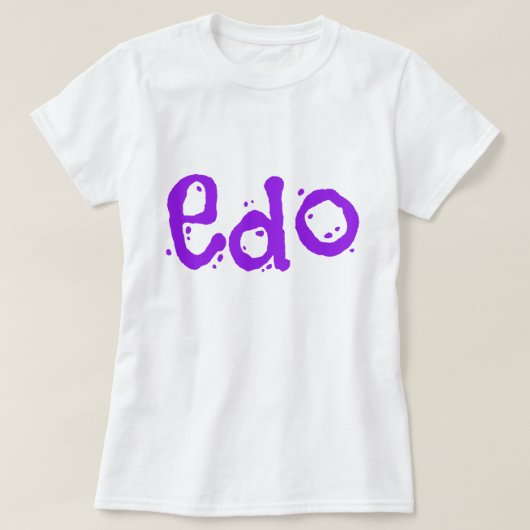 T-shirt Belle Edo violet et blanc (Design devant)