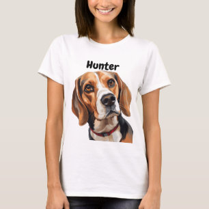 T-SHIRT BELLE FACE DE CHIEN BEAGLE TRI-COULEUR