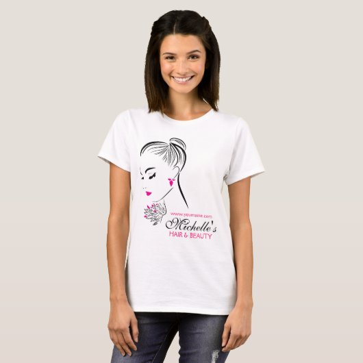 T-shirt Belle femme avec le marquage à chaud rose de (Devant entier)