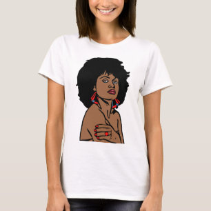 T-shirt Belle femme noire africaine face Art original