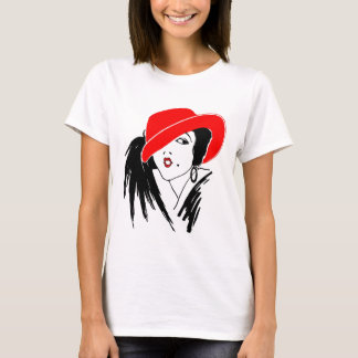 T-shirt Belle femme Red Hat d'art déco