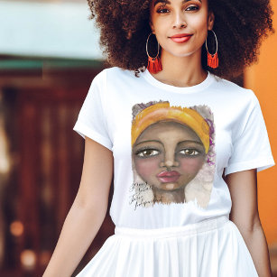 T-shirt Belle Femme Whimsical Visage Inspirationnel Citati