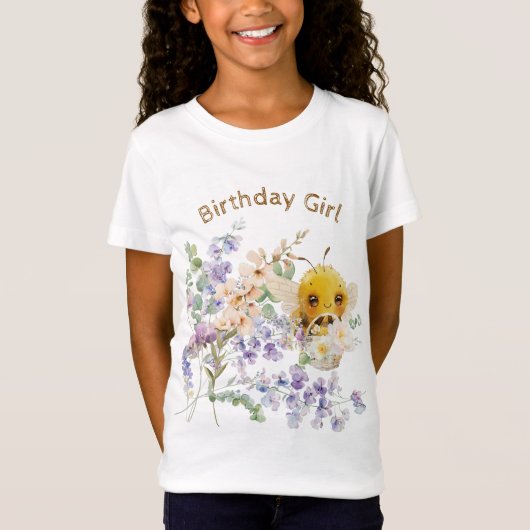 T-Shirt Belle fille d'abeilles (Devant)