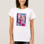 T-shirt Belle fille de Noël rose 01 (Devant)