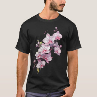 T-shirt Belle Fleur D'Orchidée Sur Floral