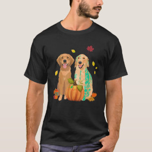 T-shirt Belle Golden Retriever Citrouille épice Chute Quit