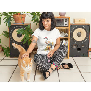 T-shirt belle grue en aquarelle