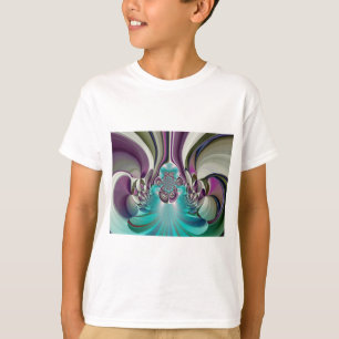 T-shirt Belle impression Angélique Purple et Cyan Abstrait
