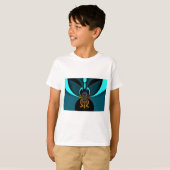 T-shirt Belle impression Cyan Abstrait Art (Devant entier)