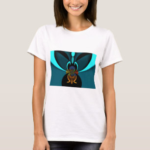 T-shirt Belle impression Cyan Abstrait Art