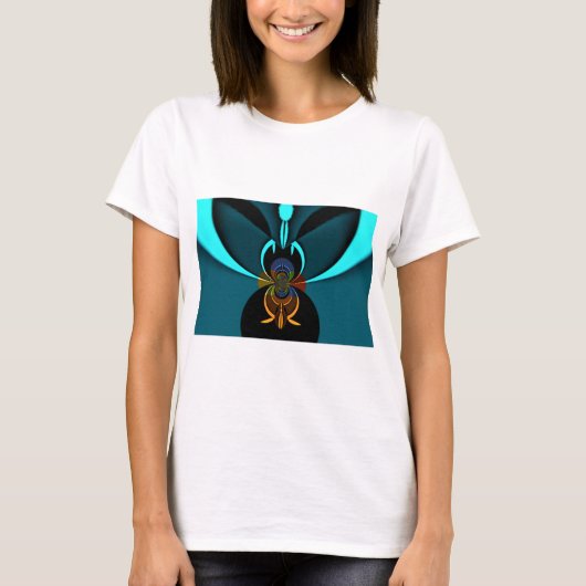 T-shirt Belle impression Cyan Abstrait Art (Devant)