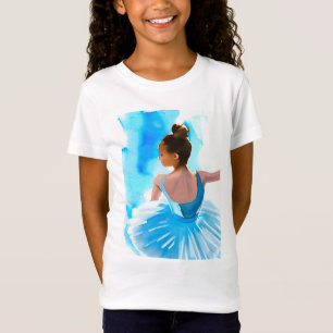 T-Shirt Belle Jeune Ballerine en Bleu pour Enfants