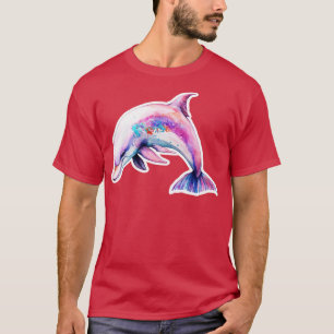 T-shirt Belle jolie dauphin rose illustration art dolph