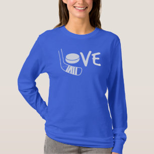 T-shirt Belle Love Hockey Dames Hockey Stick and Puck