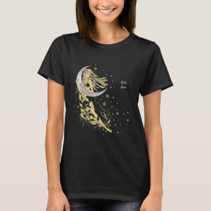 T-shirt Belle lune étoiles femme art déco illustration
