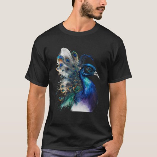 T-shirt belle Majestic Peacock au clair de lune (Devant)