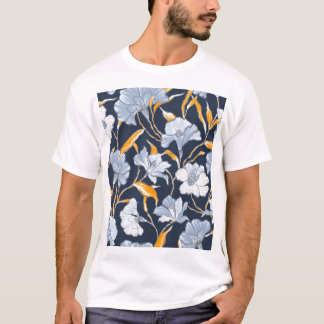 T-shirt Belle motif vintage fleurie sans charme.