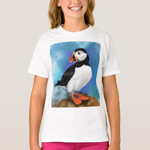 T-shirt Belle peinture d'oiseaux du Puffin de l'Atlantique