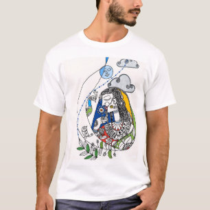 T-shirt Belle peinture indienne populaire Madhubani