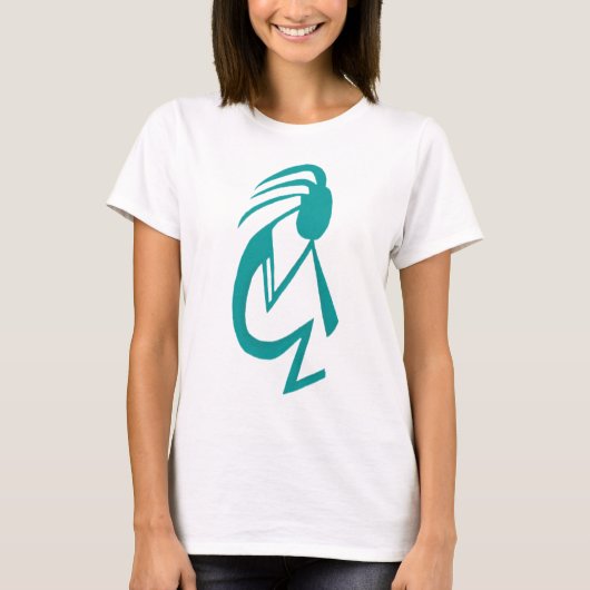 T-shirt Belle peinture Turquoise Kokopelli (Devant)